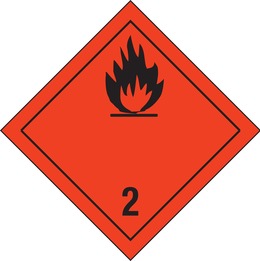 Flammable gases safety sign (red)